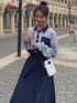 Two-Tone Pocket Shirt Dress